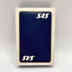 Vintage SAS Scandinavian Airlines Playing Cards Navy Blue Airline Memorabilia